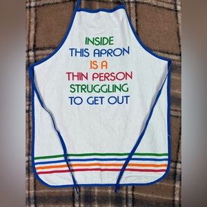 Papel apron 100% cotton blue and white striped